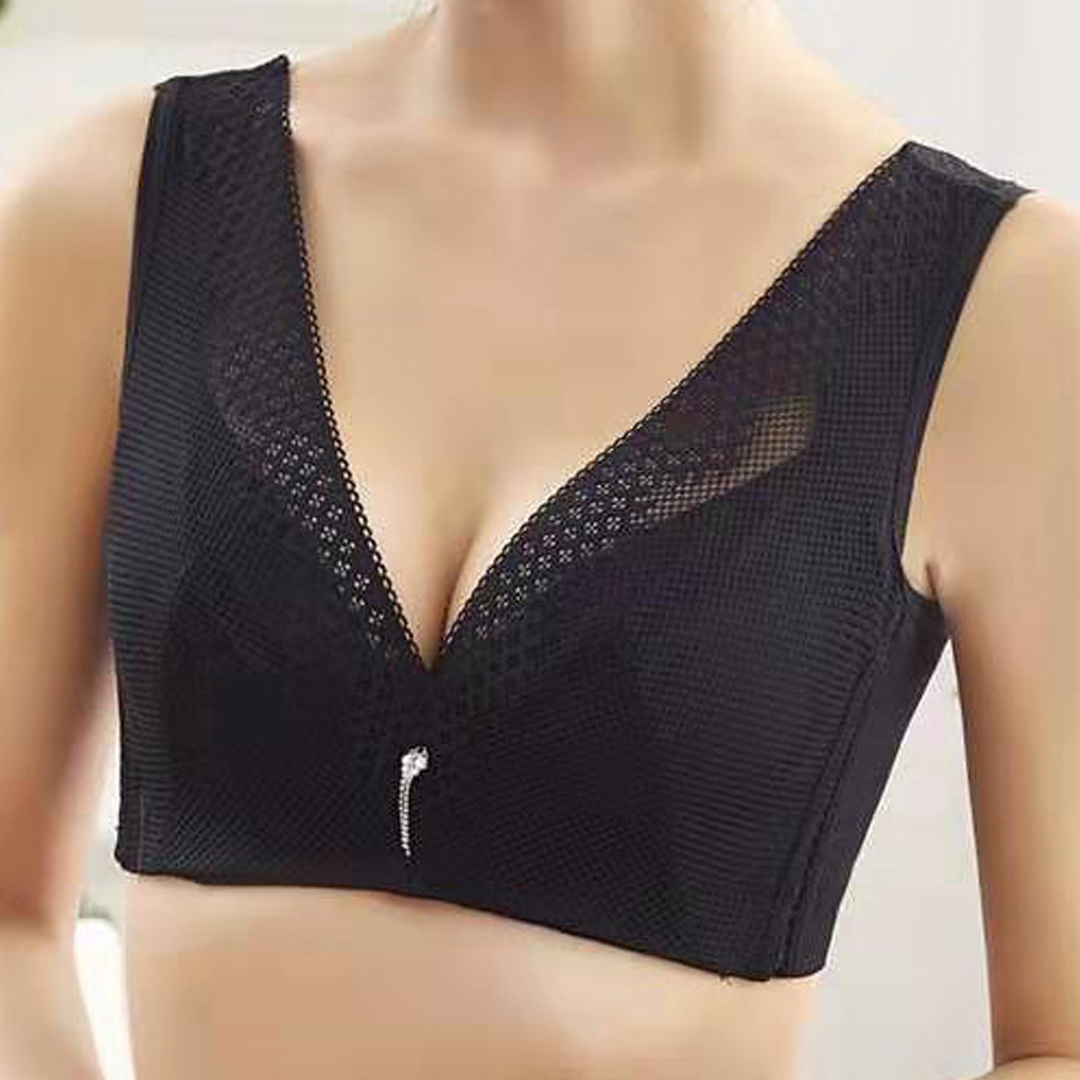 記憶軟鋼圈360度立體呵護大胸超薄透氣調整型內衣