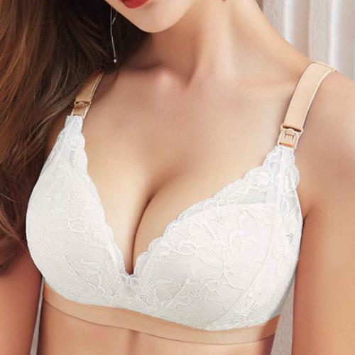 純棉里料餵奶哺乳期蕾絲上開扣內衣