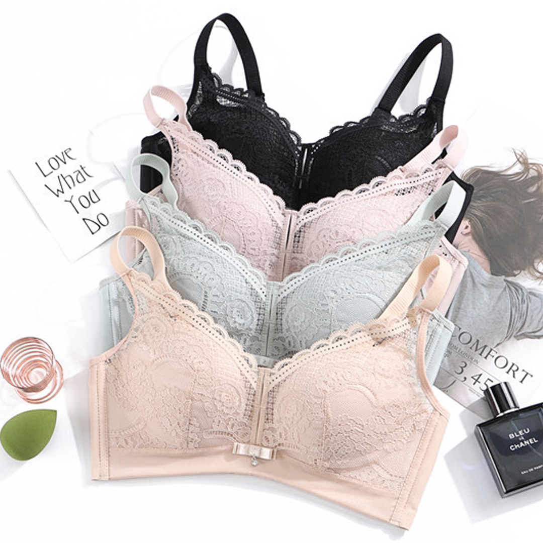 少女深V無鋼圈聚攏上托性感蕾絲內衣