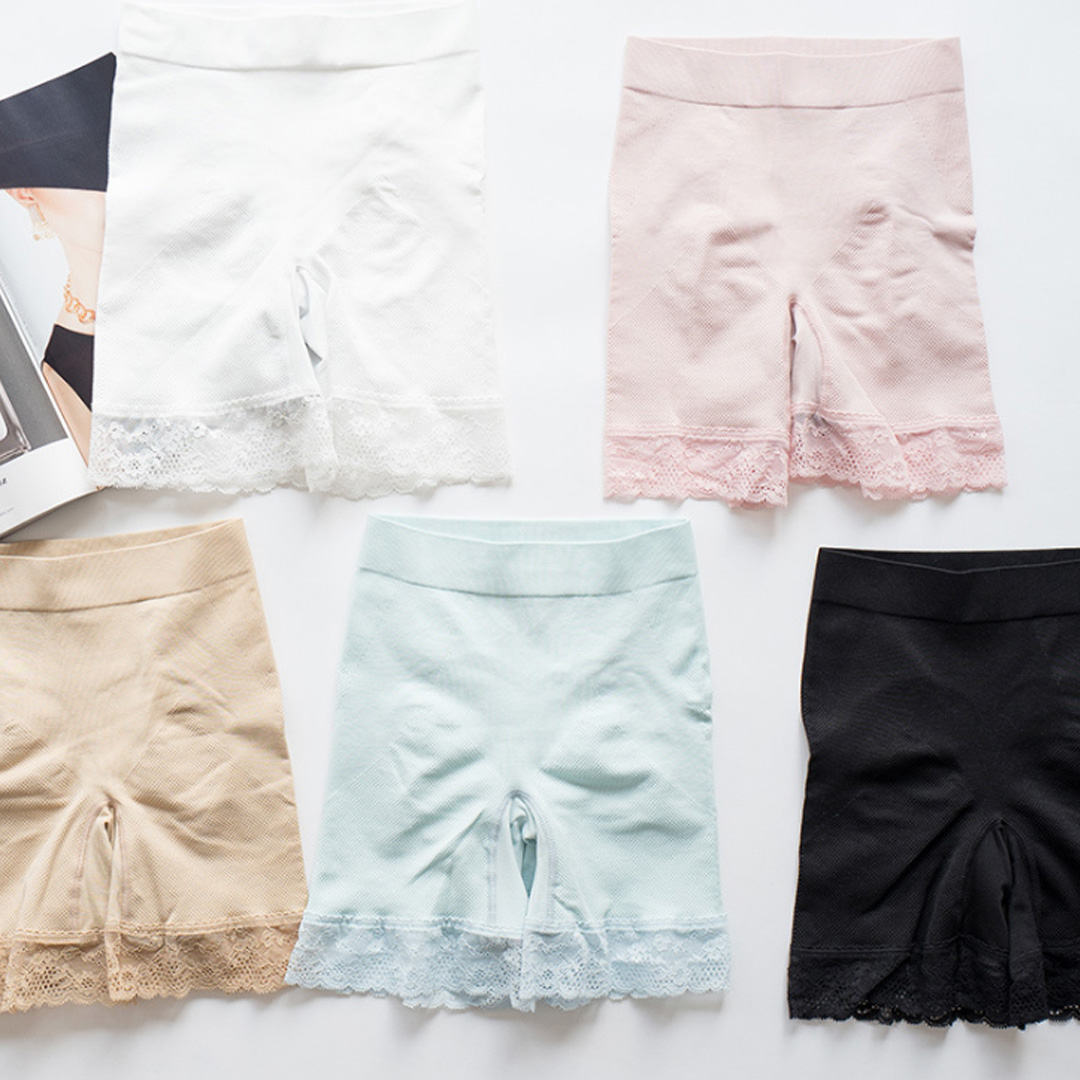 燃脂收腹提臀蕾絲花邊產後修復塑形安全褲