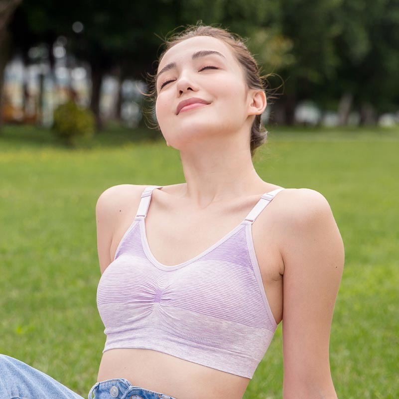 台灣專利健康透氣杯-透氣小清新 無鋼圈運動內衣4件組
