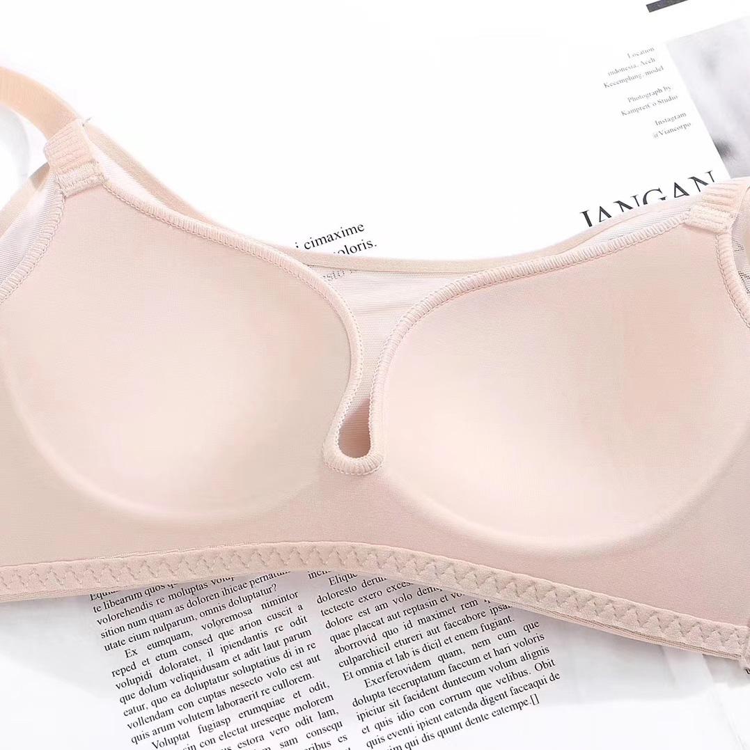 超薄無痕無鋼圈防走光網紗抹胸聚攏性感內衣