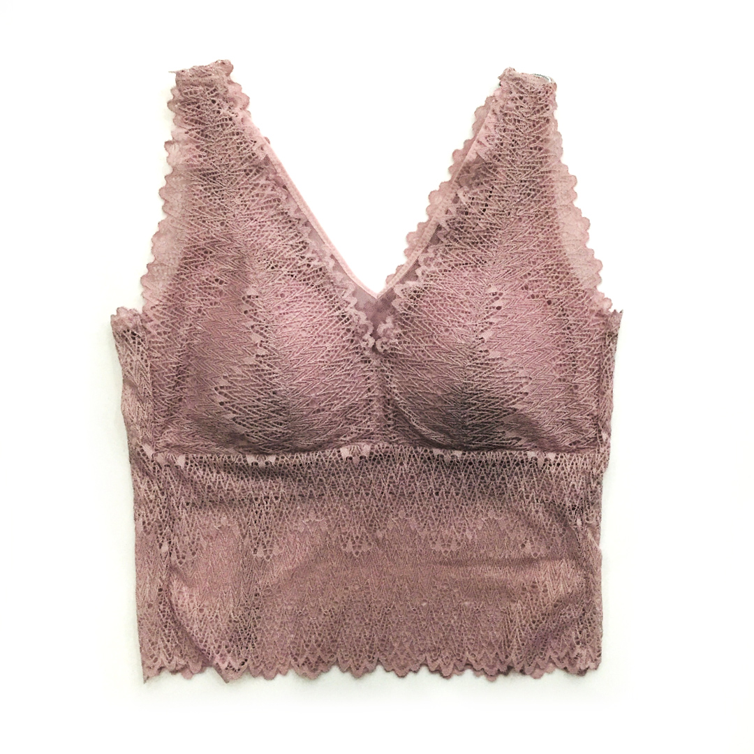 性感鏤空蕾絲面料胃部修飾背心式無鋼圈內衣