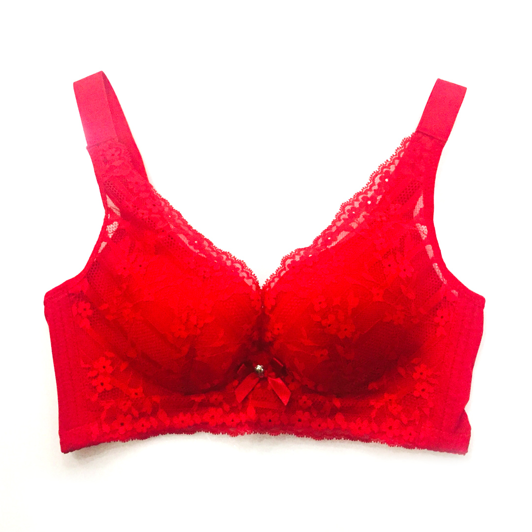 大罩杯36-42碼大胸顯小性感蕾絲四排扣舒適無痕內衣