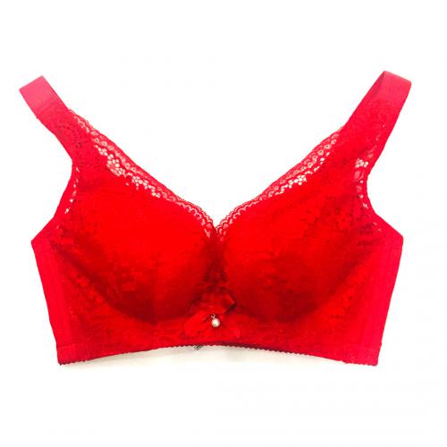 薄款舒適透氣大碼C-E杯四排後扣無磁防下垂蕾絲内衣