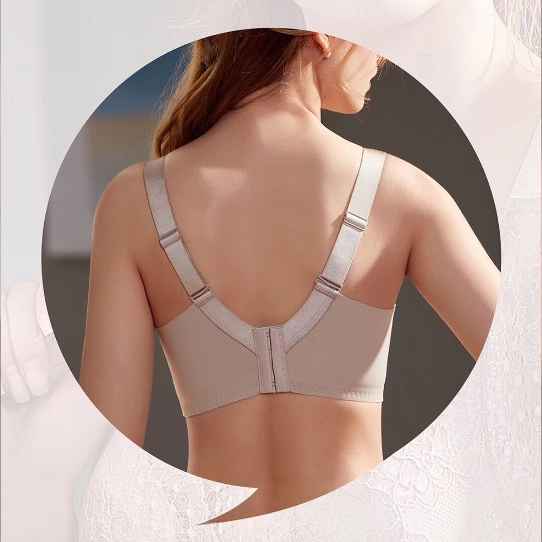 天然海藻纖維抗菌記憶軟鋼圈全罩杯C杯輕薄蕾絲調整内衣