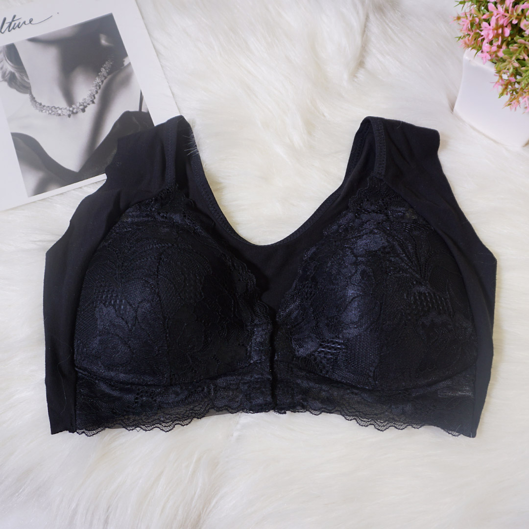 莫代爾無痕面料+蕾絲前扣設計聚攏舒適多功能內衣