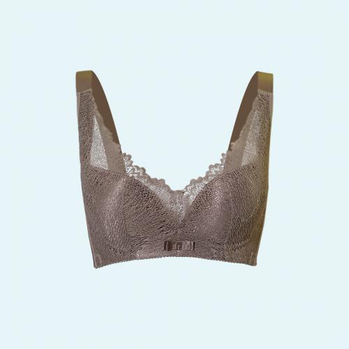 性感蕾絲大胸顯小薄款四排扣聚攏側收調整型内衣