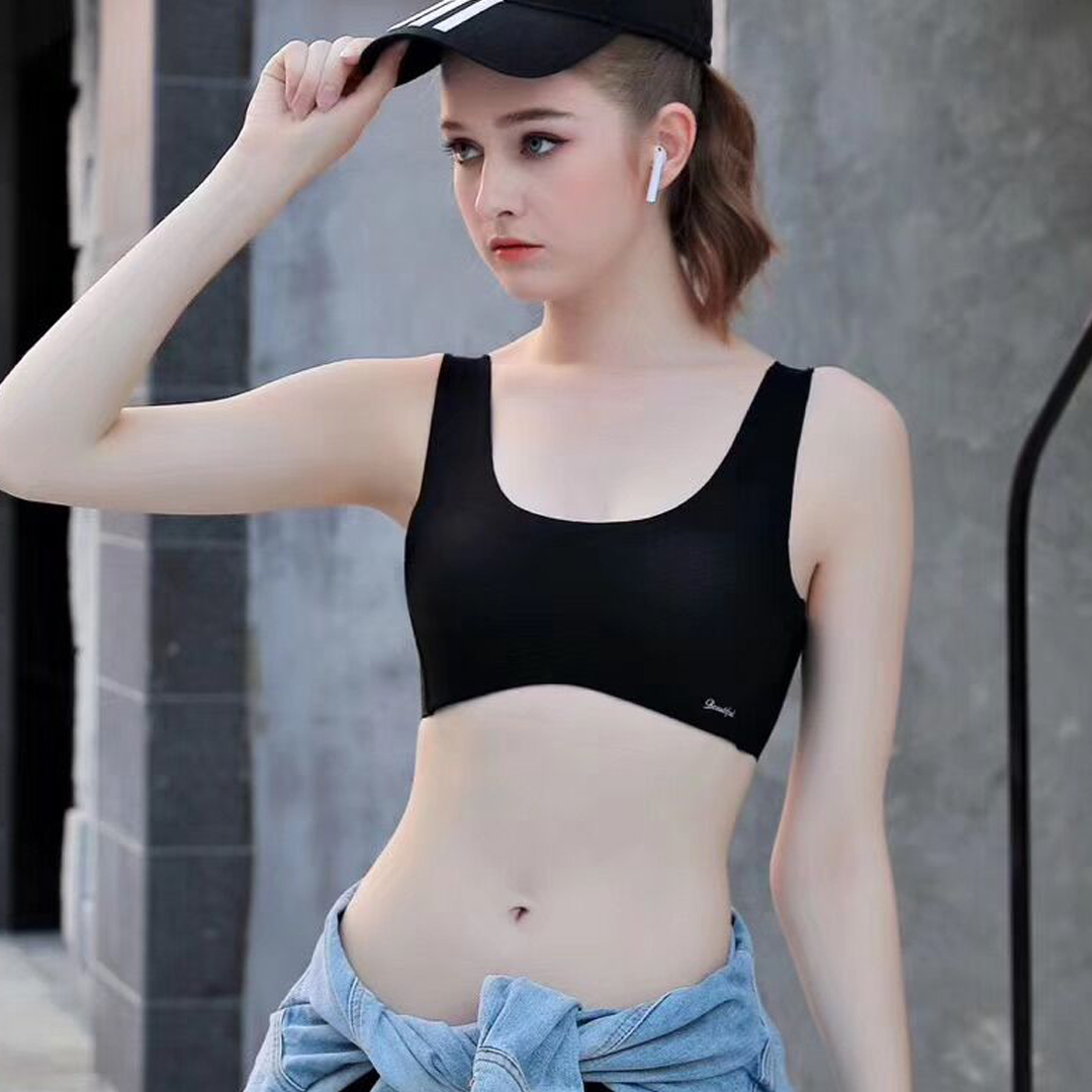 無痕裸感背心式運動健身舒適睡眠內衣