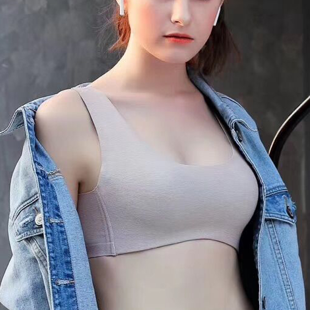 無痕裸感背心式運動健身舒適睡眠內衣