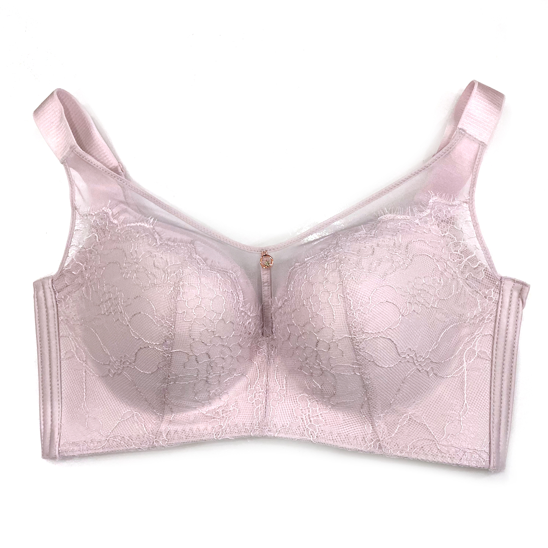 性感蕾絲無鋼圈手掌杯薄款C杯D杯大胸顯小調整型側收防走光內衣