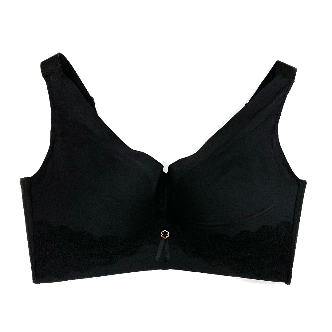 法式優雅立體鏤空小花邊薄款C杯無鋼圈無磁調整型收副乳內衣