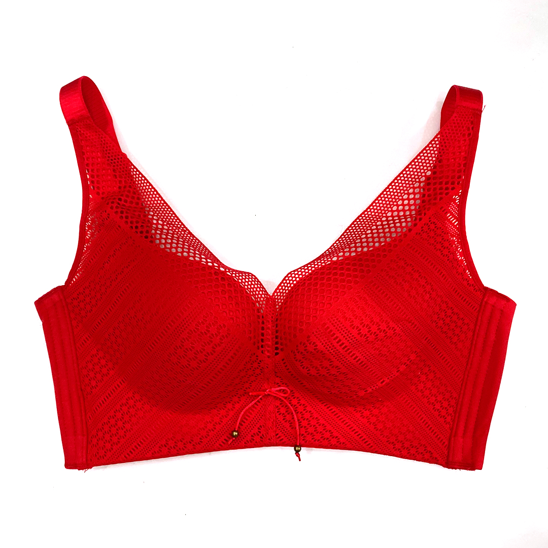 舒適親膚棉深V無痕時尚鏤空杯面聚攏上托調整型內衣