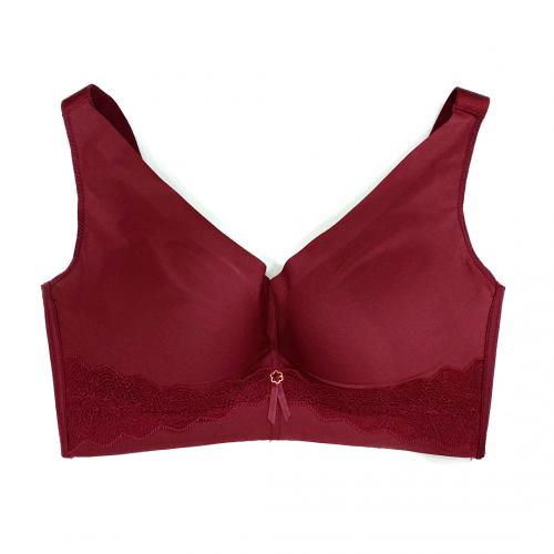 法式優雅立體鏤空小花邊薄款C杯無鋼圈無磁調整型收副乳內衣