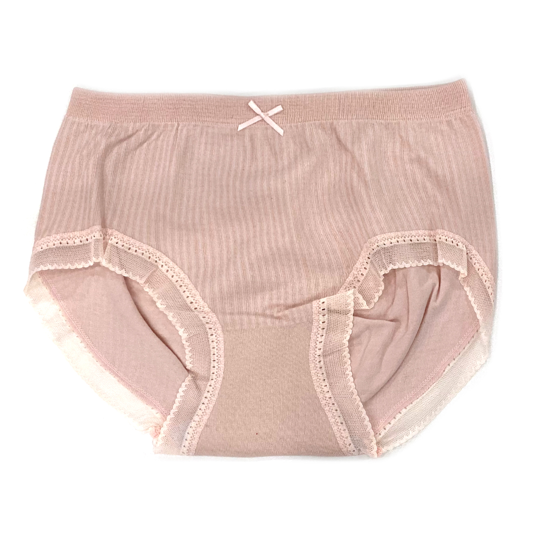 無縫美體中高腰彩紗棉舒適提臀蕾絲花邊內褲