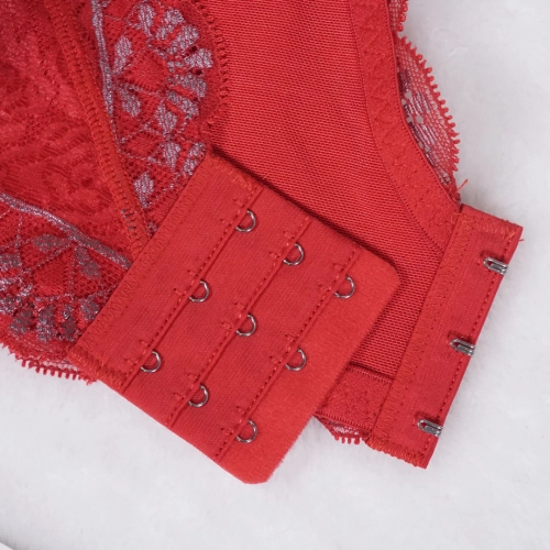 【No-Ring Easy-On】Attractive Cool-Themed Low-Back Innerwear with Heart Support and Cup - Purple Pink Skin Red