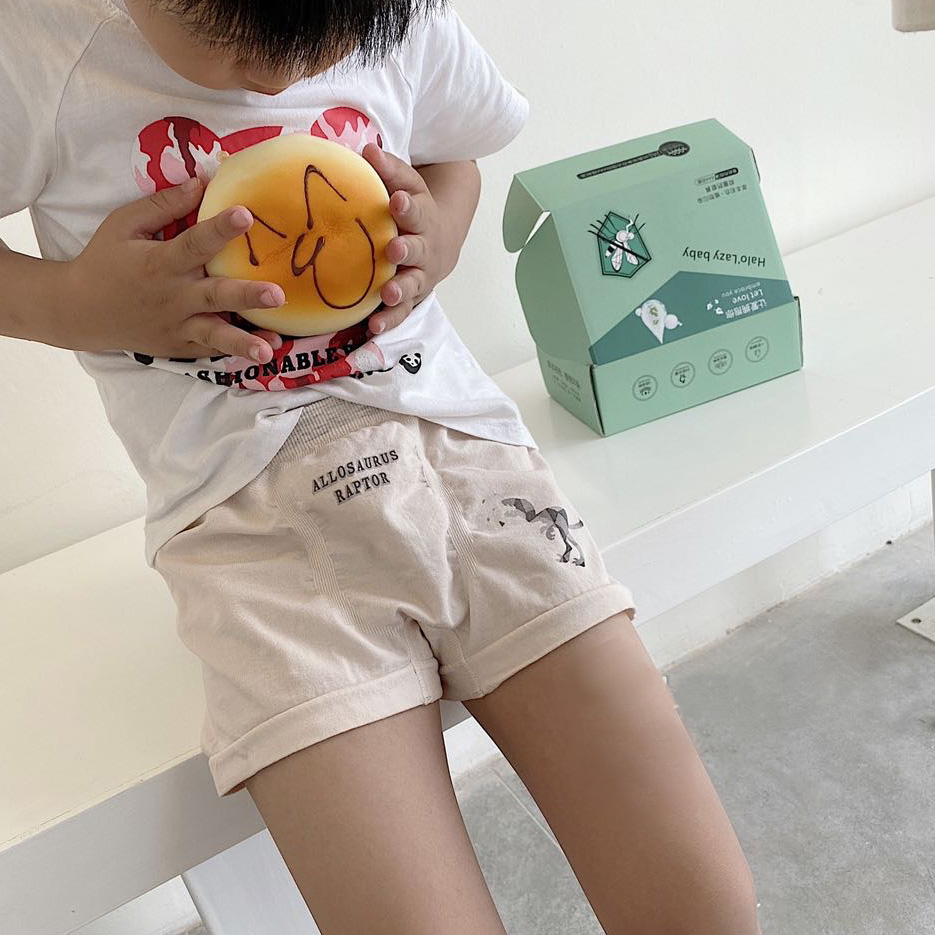 兒童蠶絲抑菌感溫圖案內褲-男、女童裸感內褲