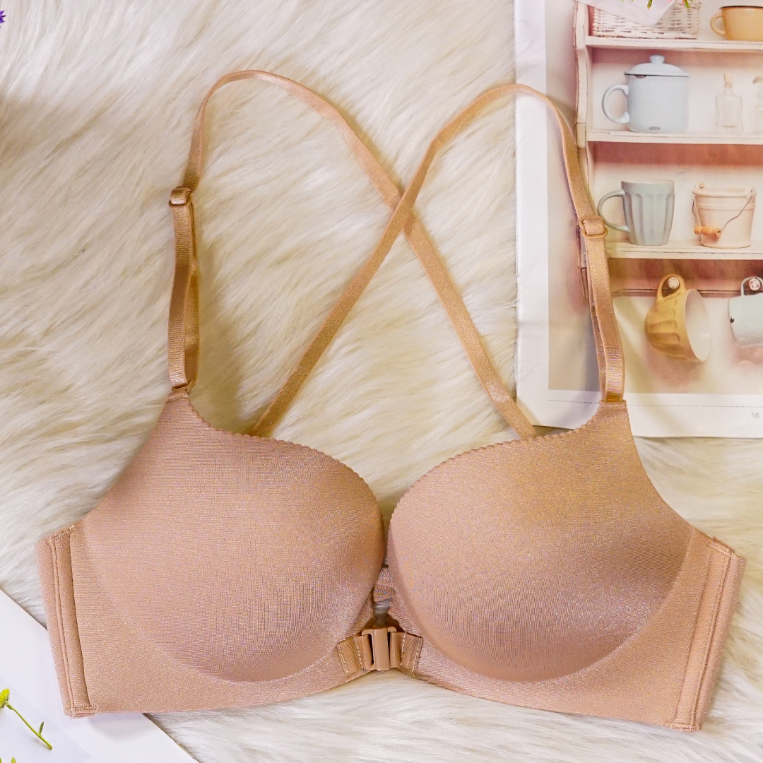 前扣美背小胸聚攏上托無鋼圈掛脖內衣