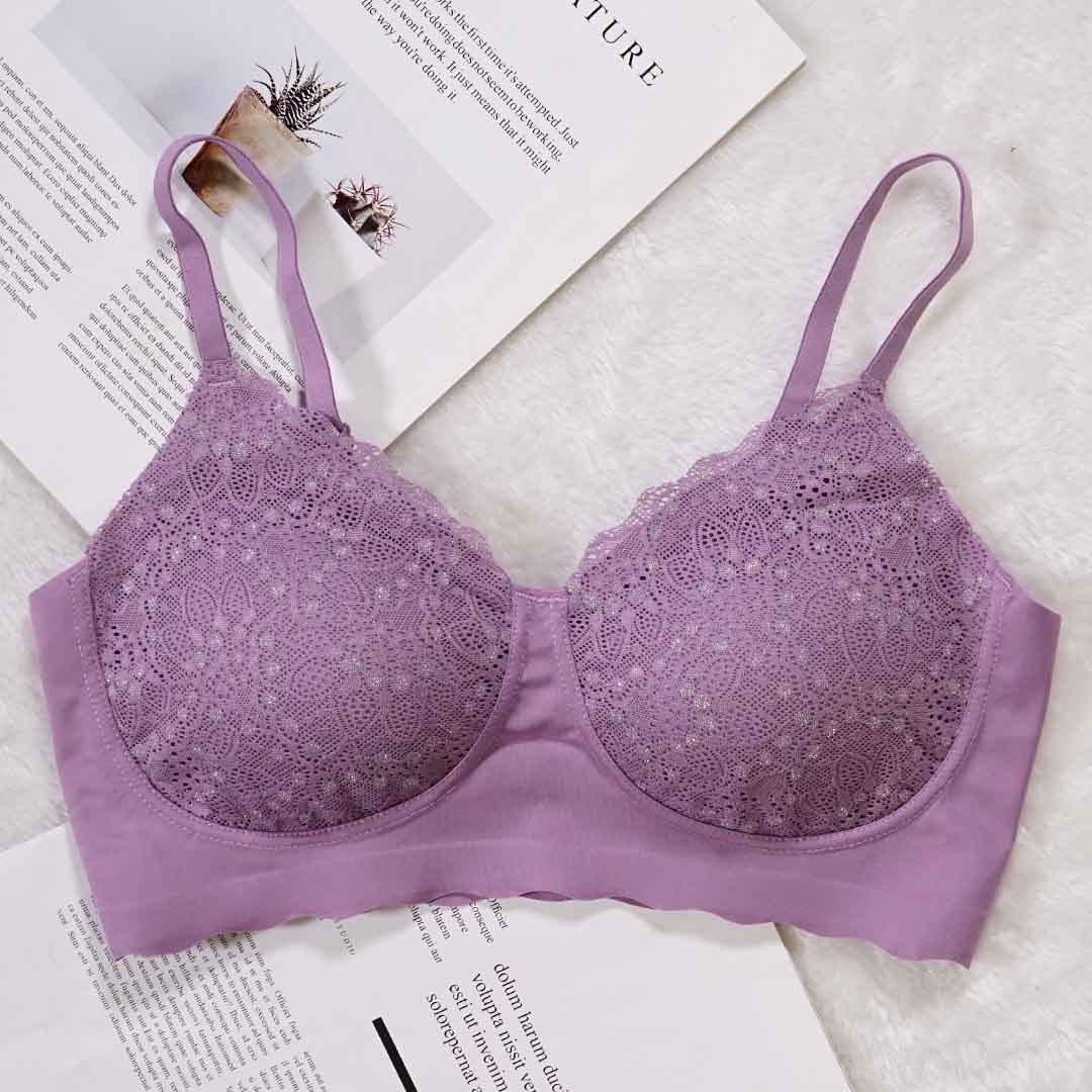 Relax Bra 晶瑩蕾絲吊帶無鋼圈睡眠休閒內衣