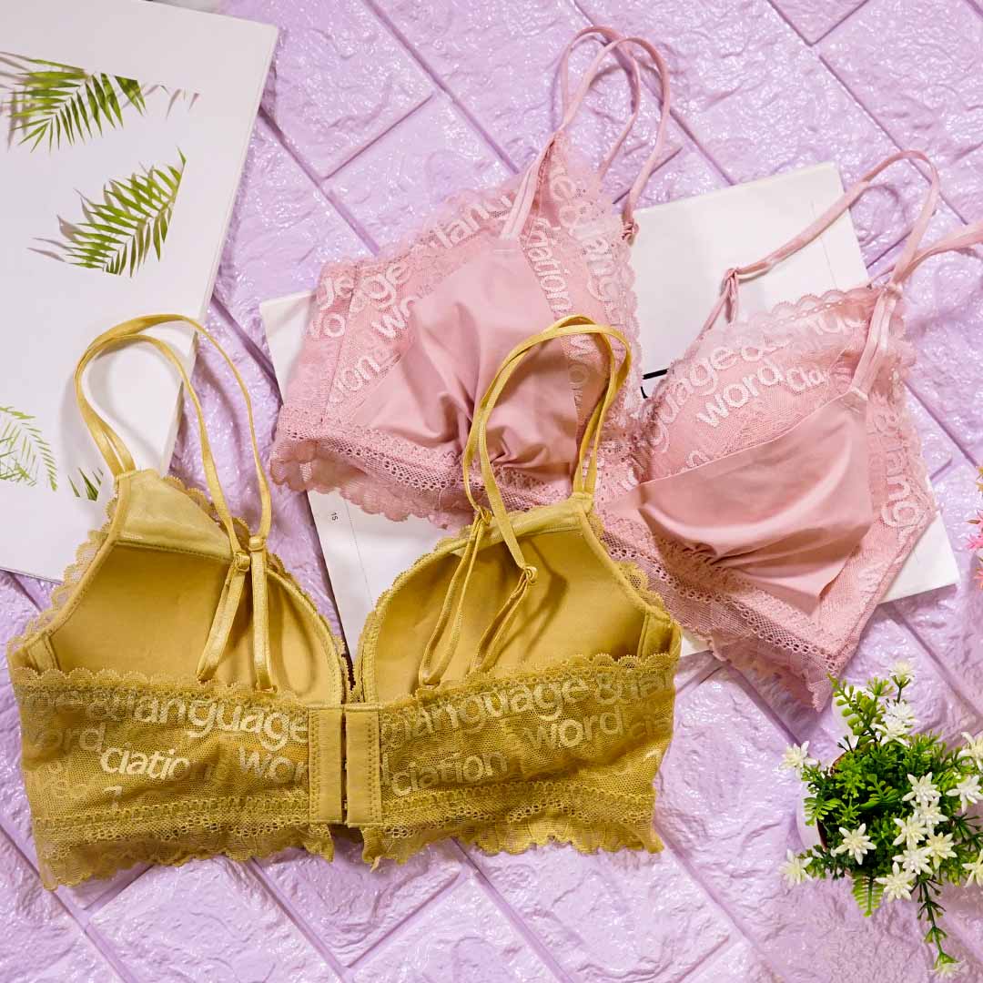 法式時尚蕾絲拼接可露肩帶性感靚靚無鋼圈內衣