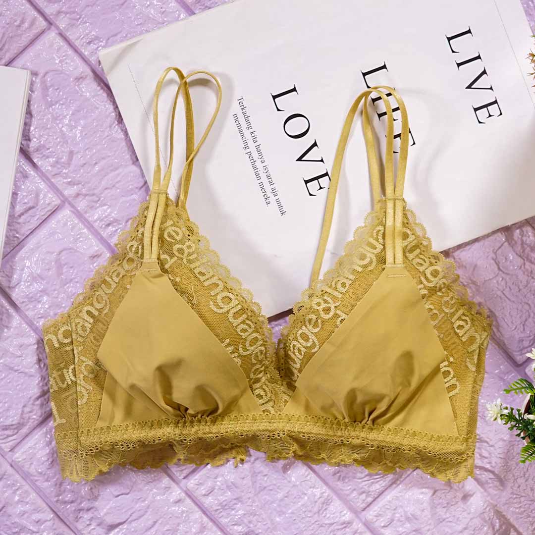 法式時尚蕾絲拼接可露肩帶性感靚靚無鋼圈內衣