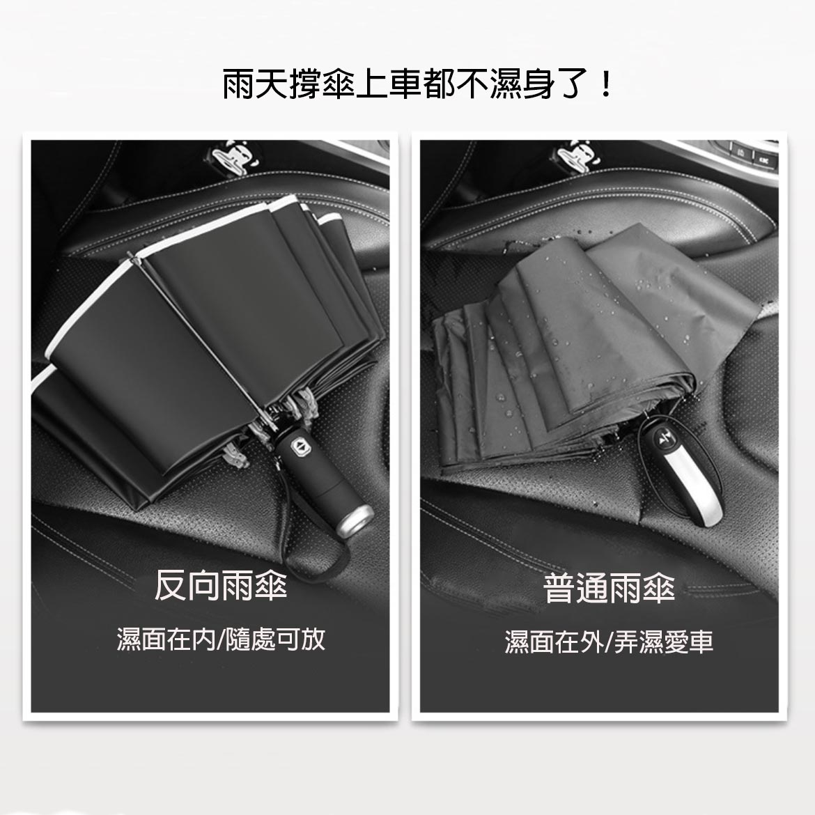 跣水防紫外車-反向自動開關不濕車雨傘