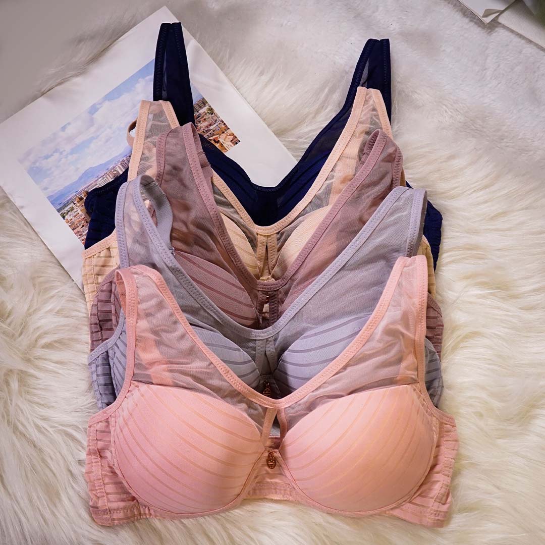 簡單大方斜條紋薄款無痕無鋼圈內衣