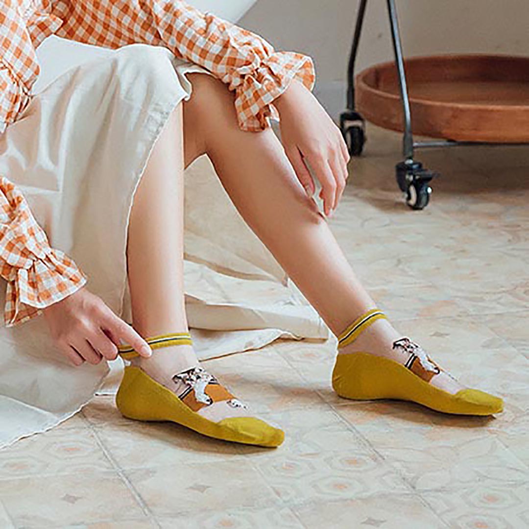 不脫線不硌腳貓貓棉底絲面襪