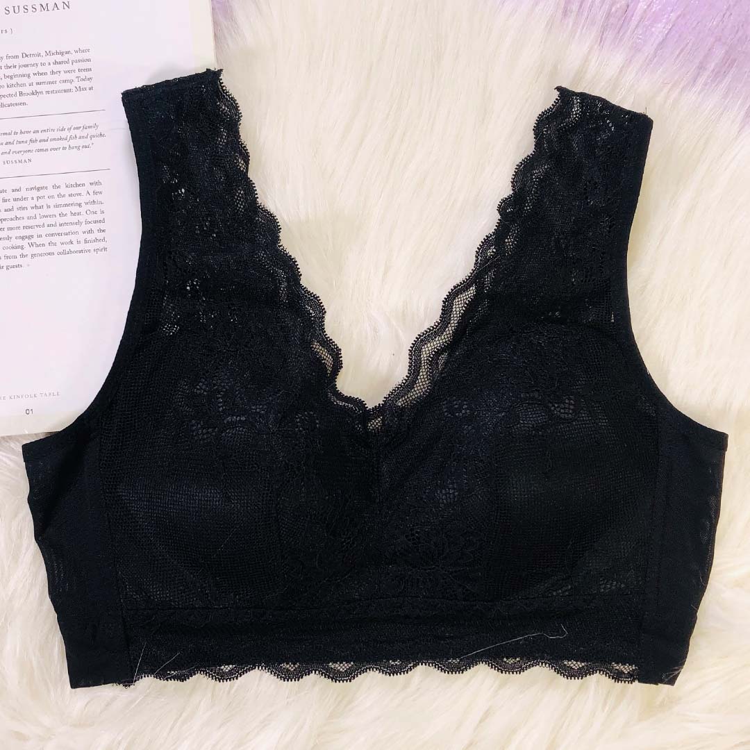 舒適超薄全罩杯大碼深V蕾絲無鋼圈內衣