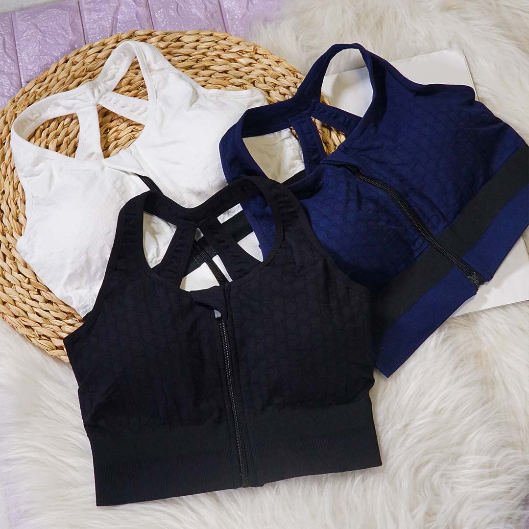 前拉鏈防震運動跑步背心瑜伽Bra