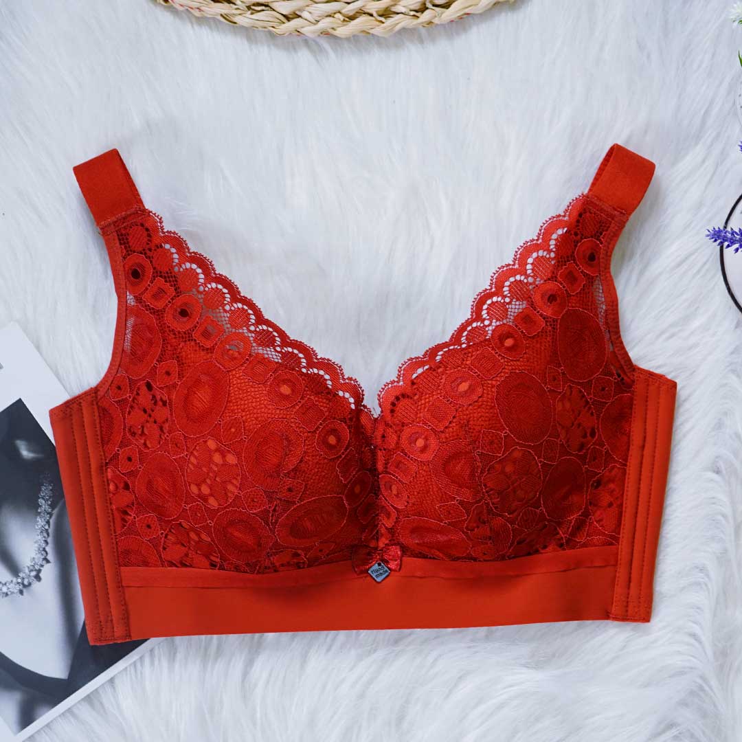 玫瑰微囊天然軟棉透氣杯調整型無鋼圈內衣-大杯