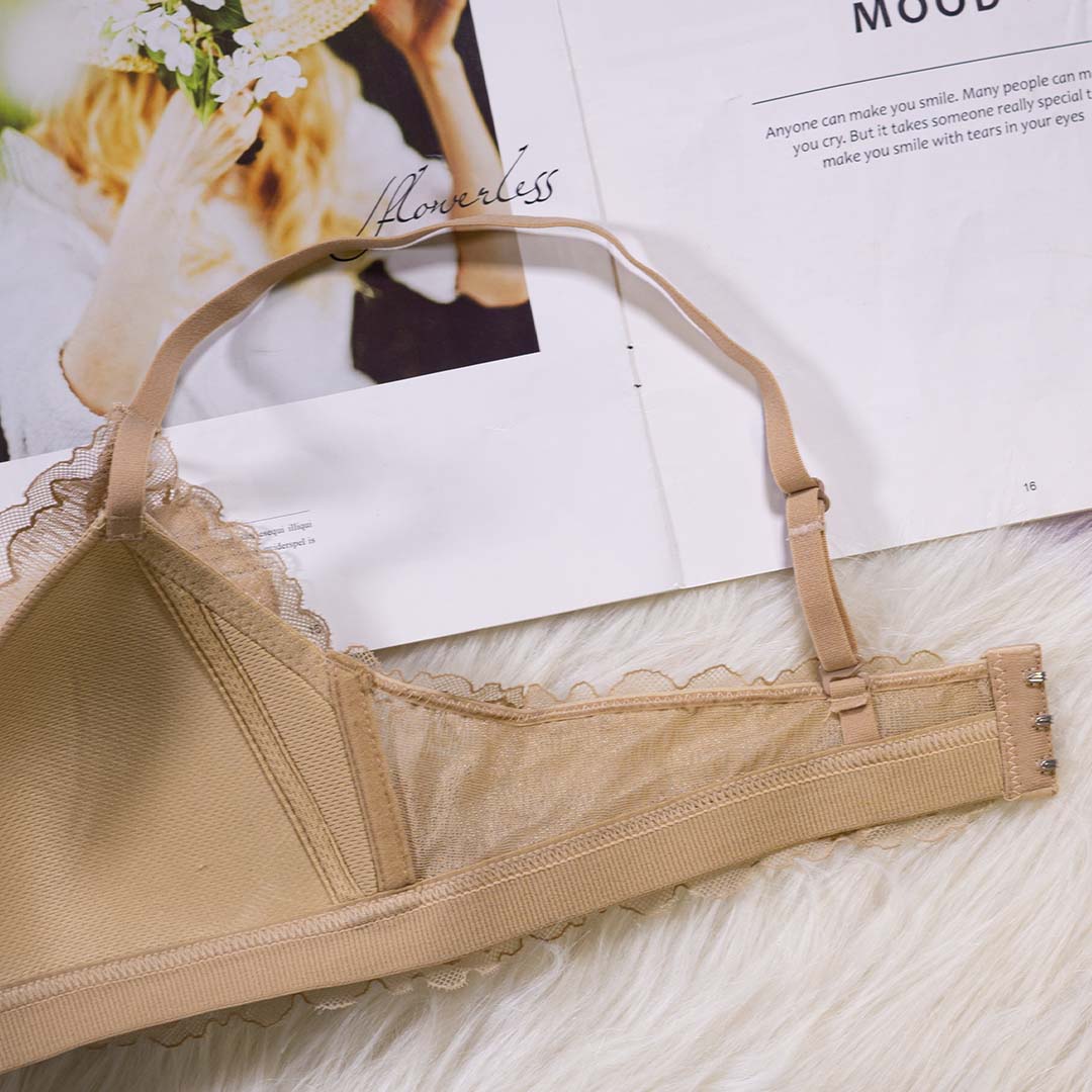 法式性感蕾絲小波點三角杯薄款聚攏無痕內衣