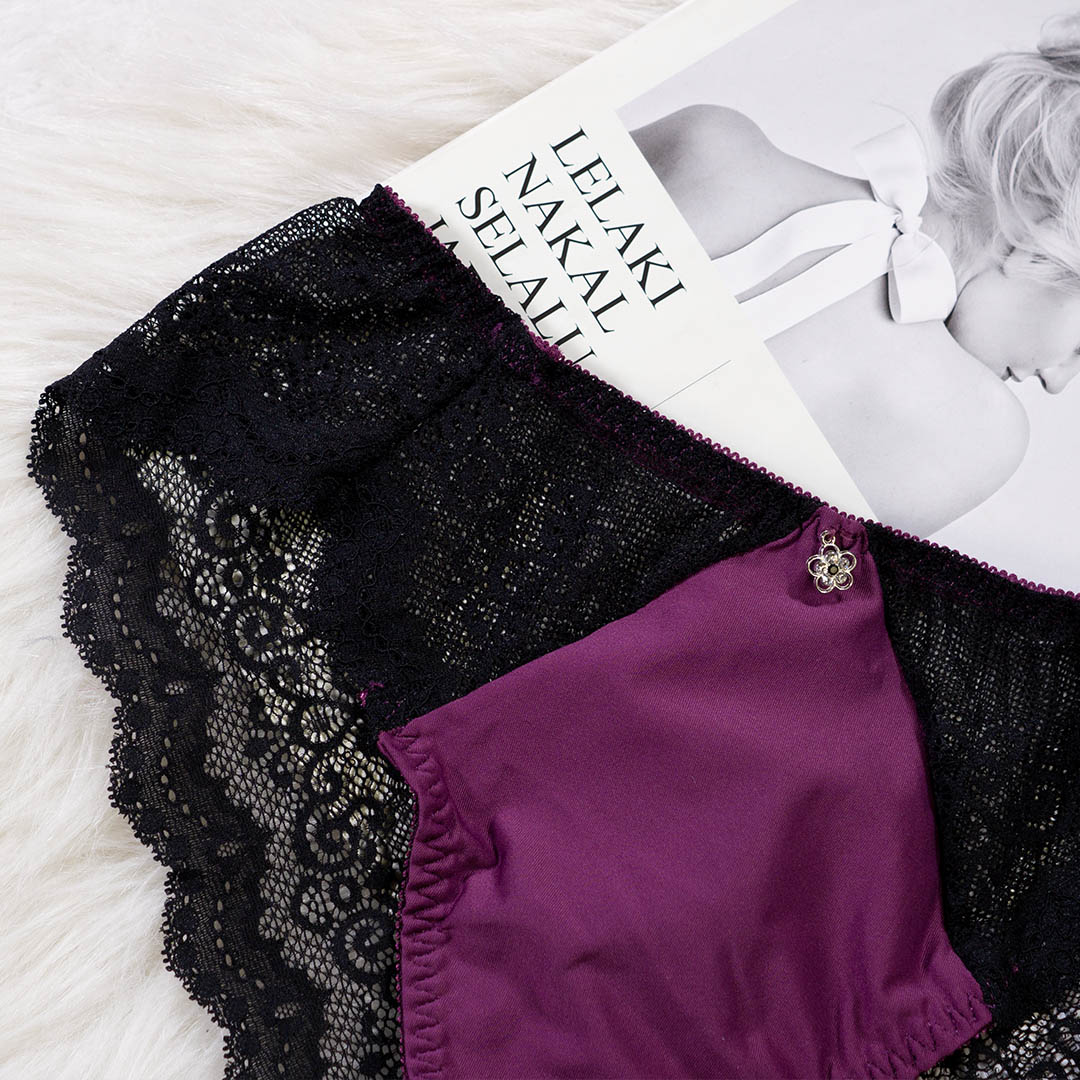 【台灣專利十字脊心不移位】-法式波浪提托全齡機能內衣 配套內褲-高叉健康型