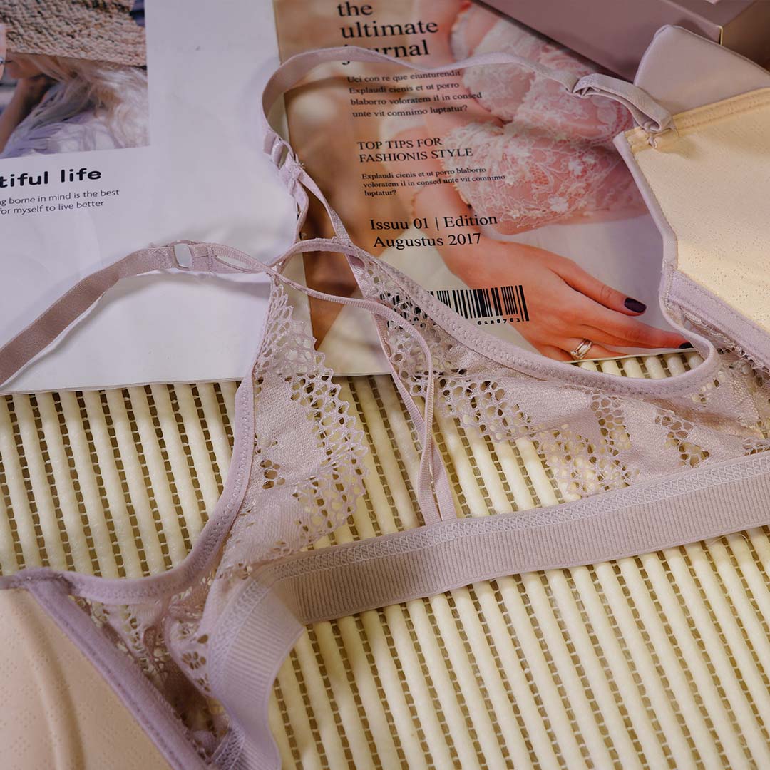 貓咪耳朵二代前扣性感蕾絲交叉美背無鋼圈內衣