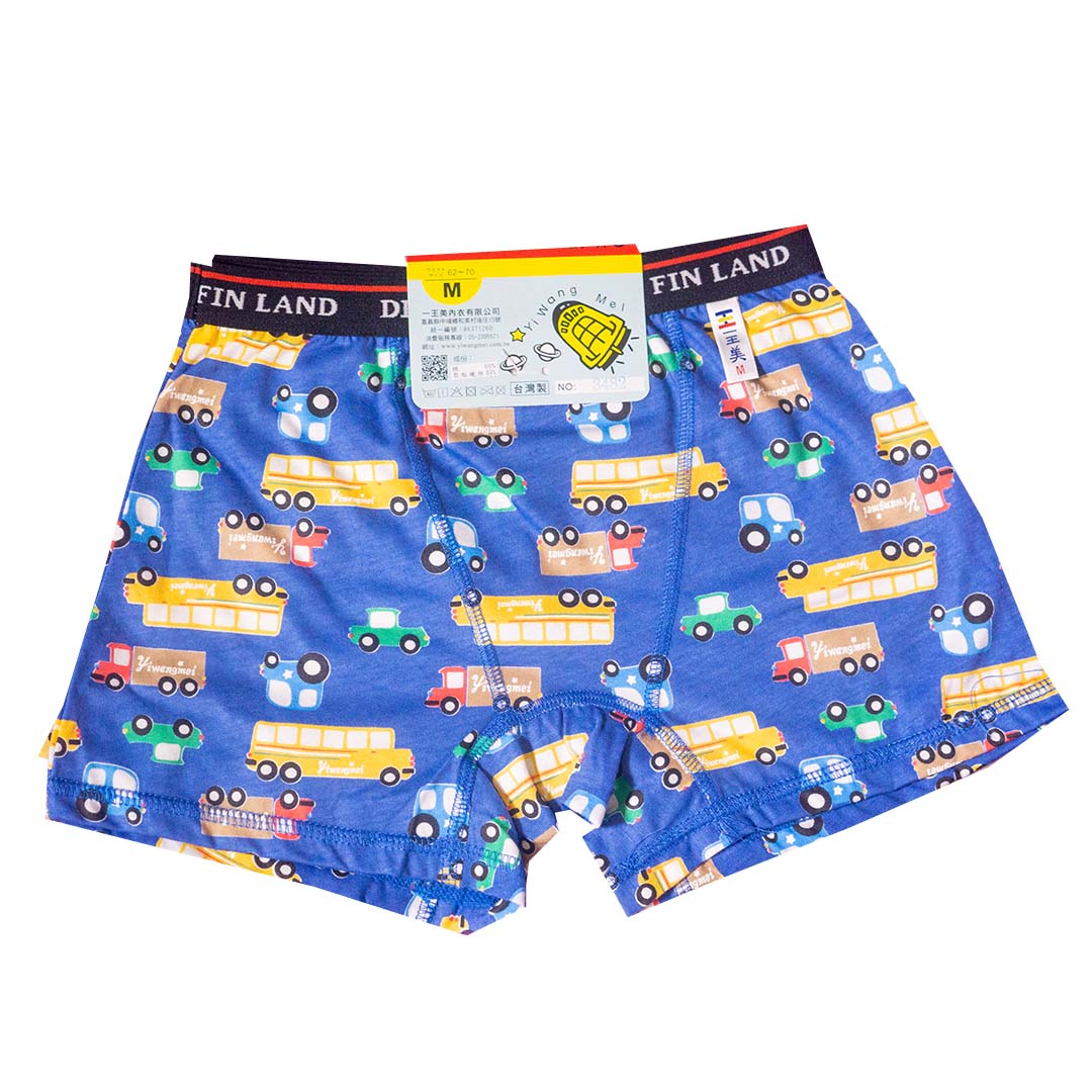 巴士汽車全印男平口褲 四角褲 中小童 寬鬆版 NO:3482