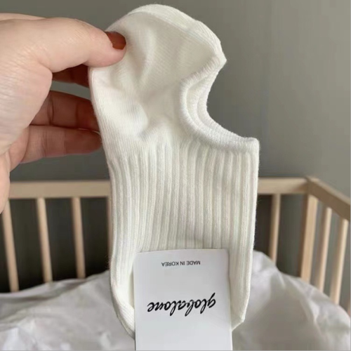 春夏季純色純棉透氣隱形船襪