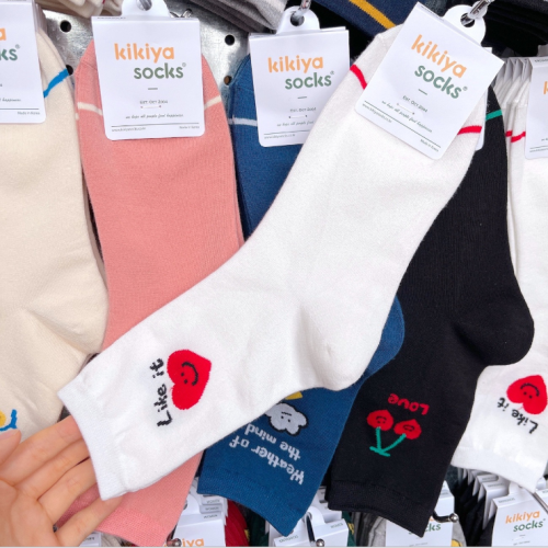 kikiya韓國笑臉字母校園風長筒襪