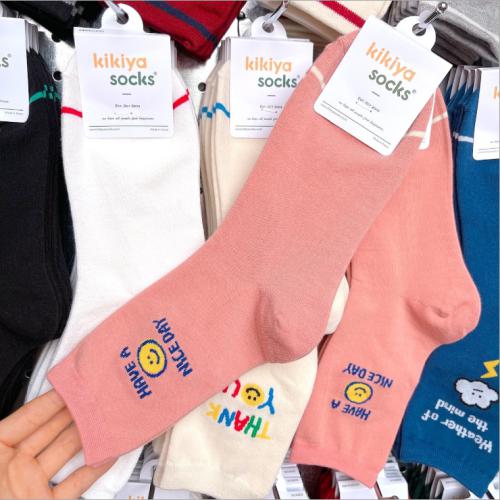 kikiya韓國笑臉字母校園風長筒襪