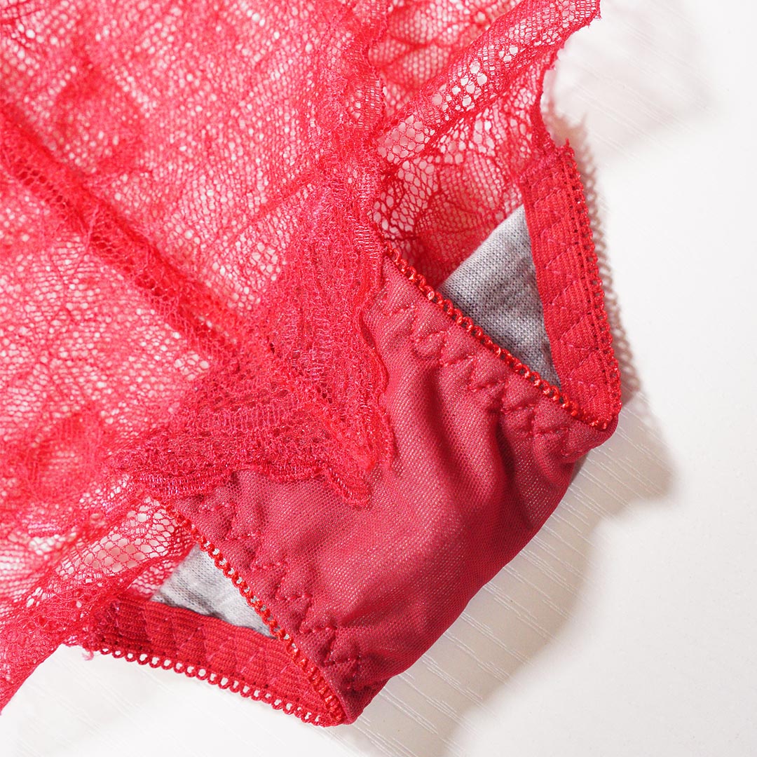 性感蕾絲延伸荷葉邊半杯小胸加厚聚攏集中內衣 配套褲仔