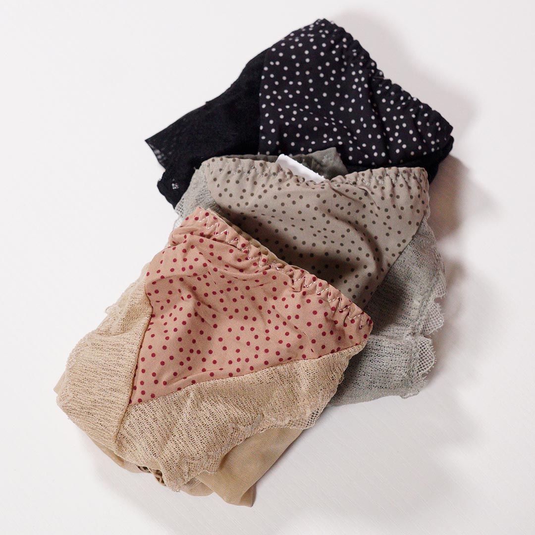 法式性感蕾絲小波點三角杯薄款聚攏無痕內衣 配套褲仔