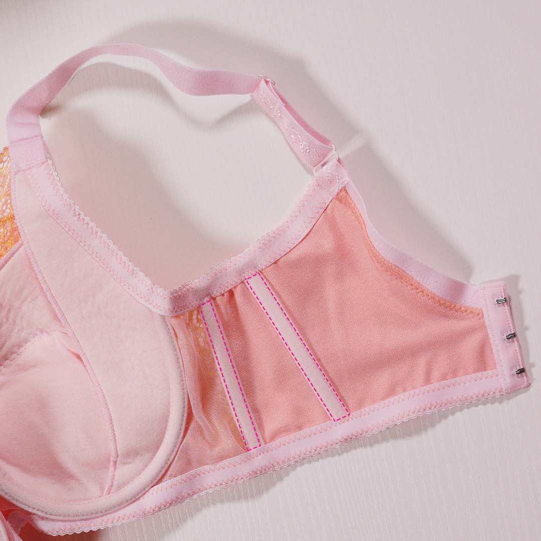 【C-G大尺碼】波波記憶鋼圈包覆蕾絲內衣 紫橙青藍