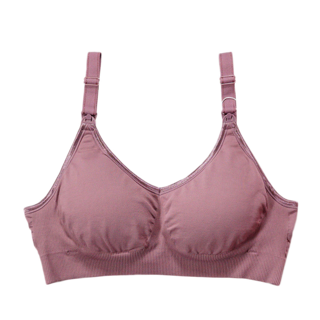 一片式高彈力上開扣無鋼圈防下垂聚攏哺孕內衣