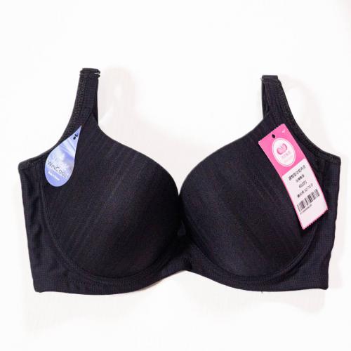 【Cool Feeling Cotton Blend Fabric】Plain-colored low-ridge center seamless T bra in six colors
