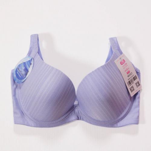 【Cool Feeling Cotton Blend Fabric】Plain-colored low-ridge center seamless T bra in six colors