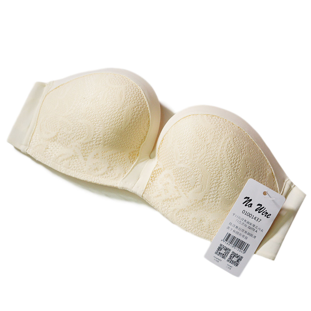 防滑無肩帶無鋼圈薄款半杯隱形聚攏,平口防滑無鋼圈爆乳內衣