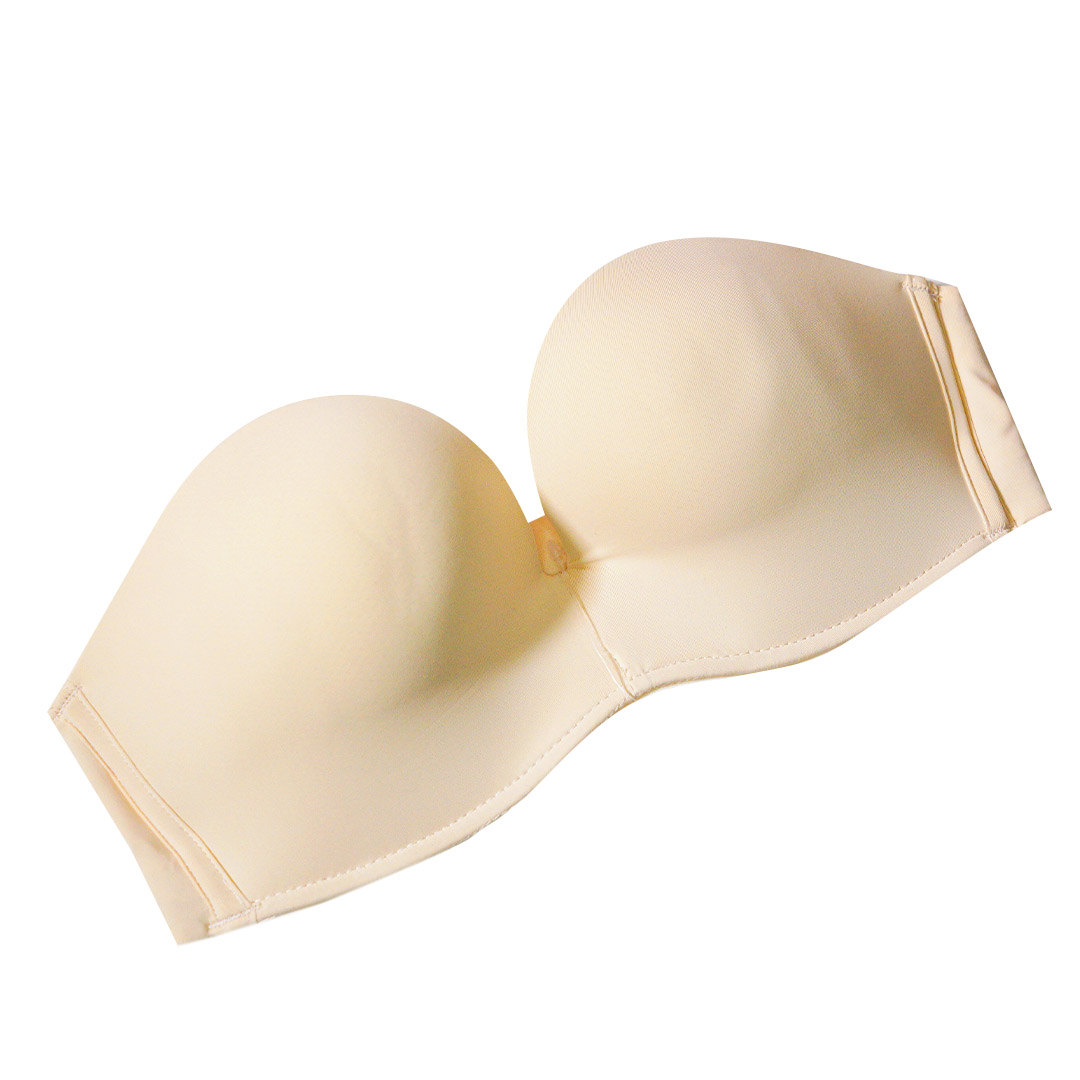 防滑無肩帶無鋼圈薄款半杯隱形聚攏,平口防滑無鋼圈爆乳內衣