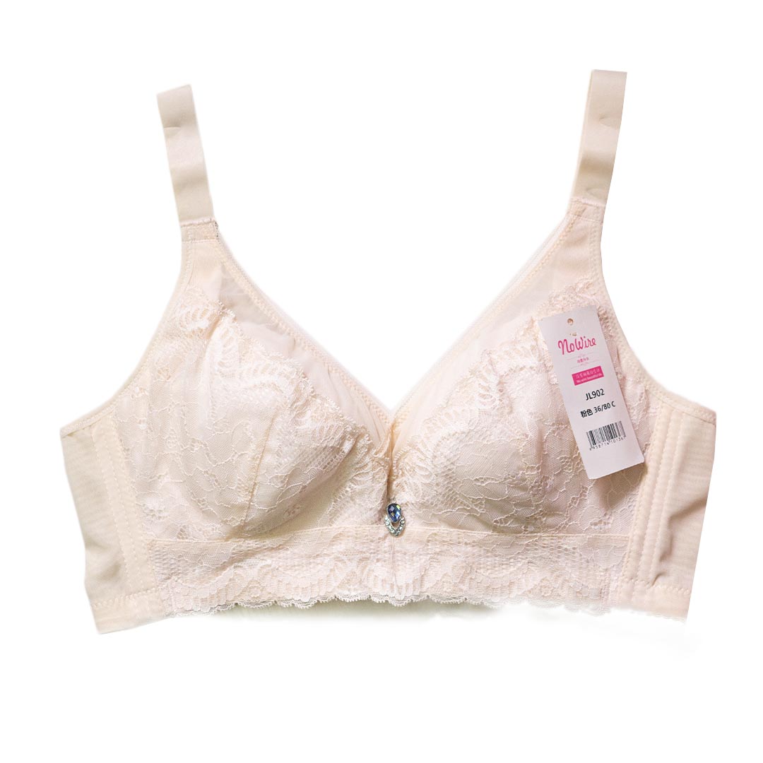 不跌肩帶BRA-柔軟直立棉舒適呵護大碼薄棉杯抹胸式無鋼圈内衣