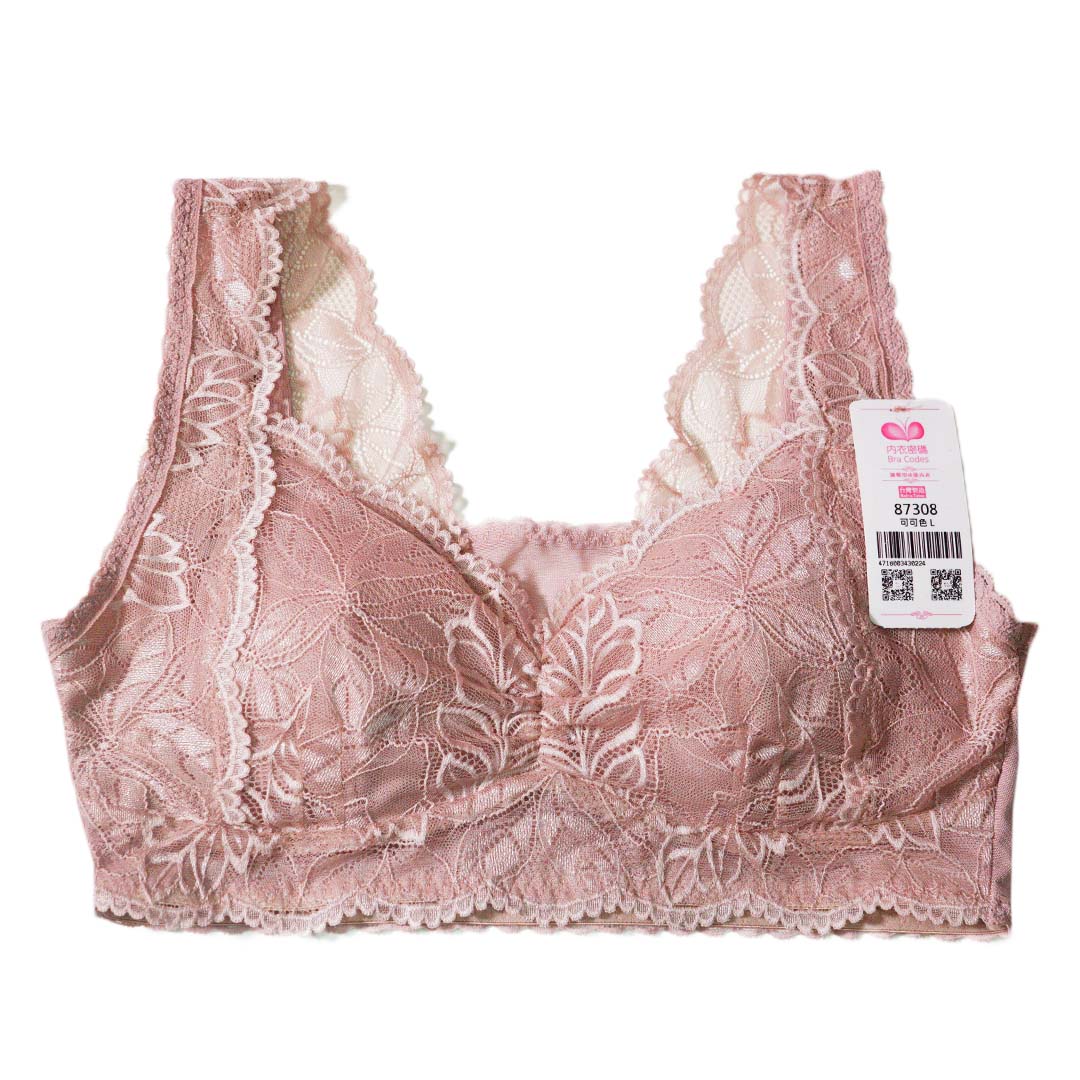 背心式驚艷蕾絲全罩無鋼圈睡眠舒適內衣