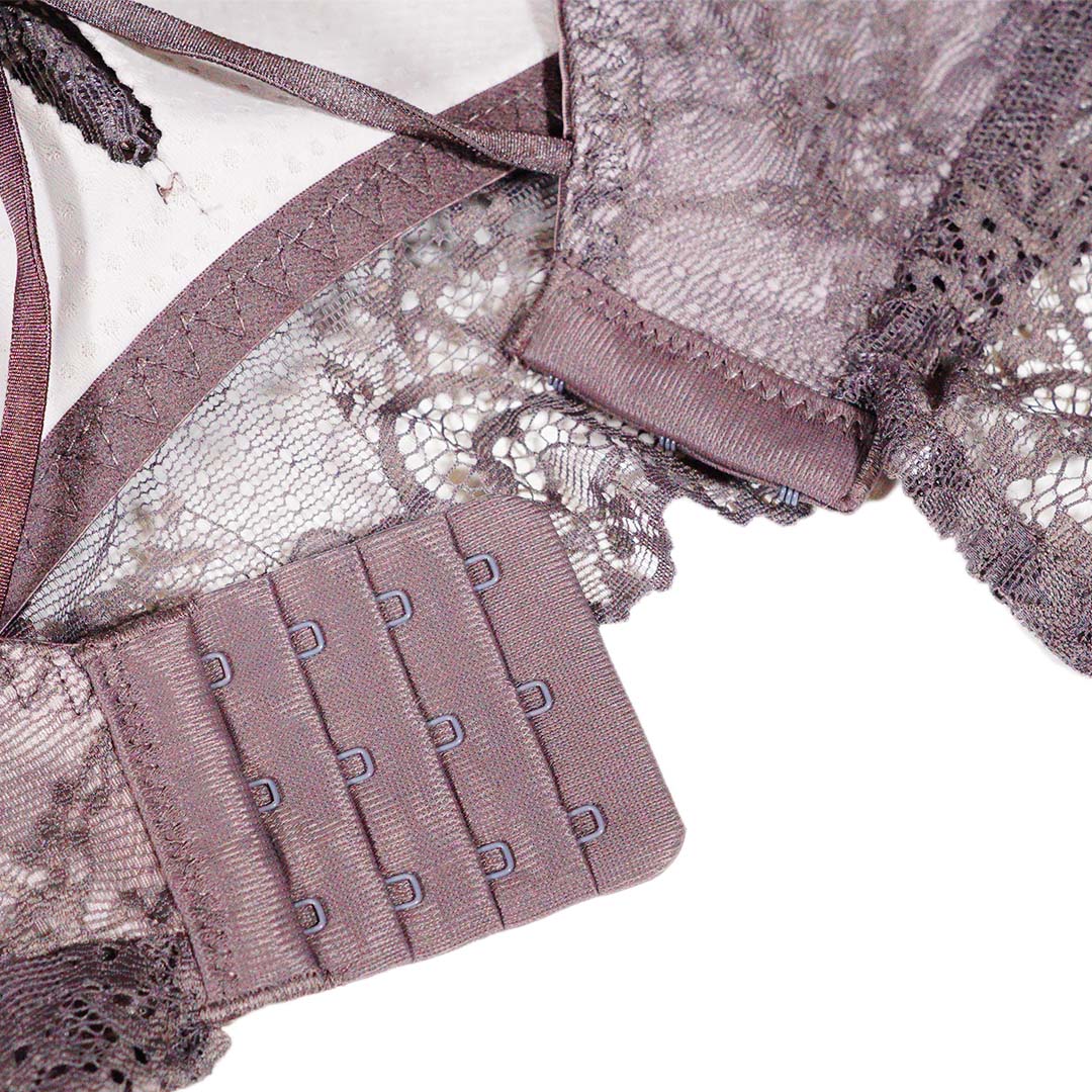 性感蕾絲下擺交叉美背氧芯棉小胸聚攏無鋼圈內衣