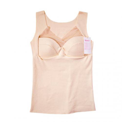 冬季雙面德絨保暖背心自帶胸墊一體式背心內衣